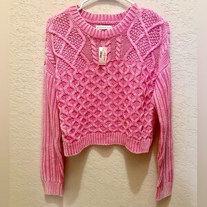 Aeropostale Cozy Pink Cable Knit Sweater – Size Small, NWT, $59.95 MSRP